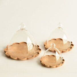 Petal Cloche Stand Set handcrafted Serveware by J.S. CRAFT