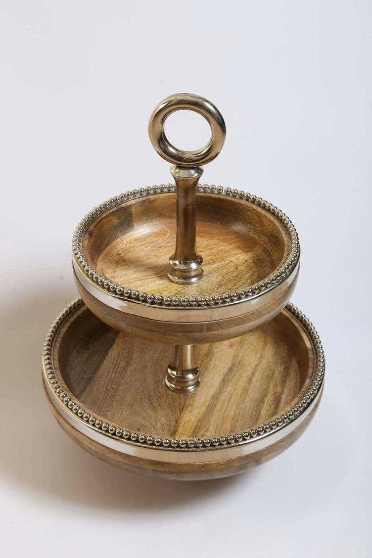 Petite Two-Tier Server handcrafted Serveware by J.S. CRAFT