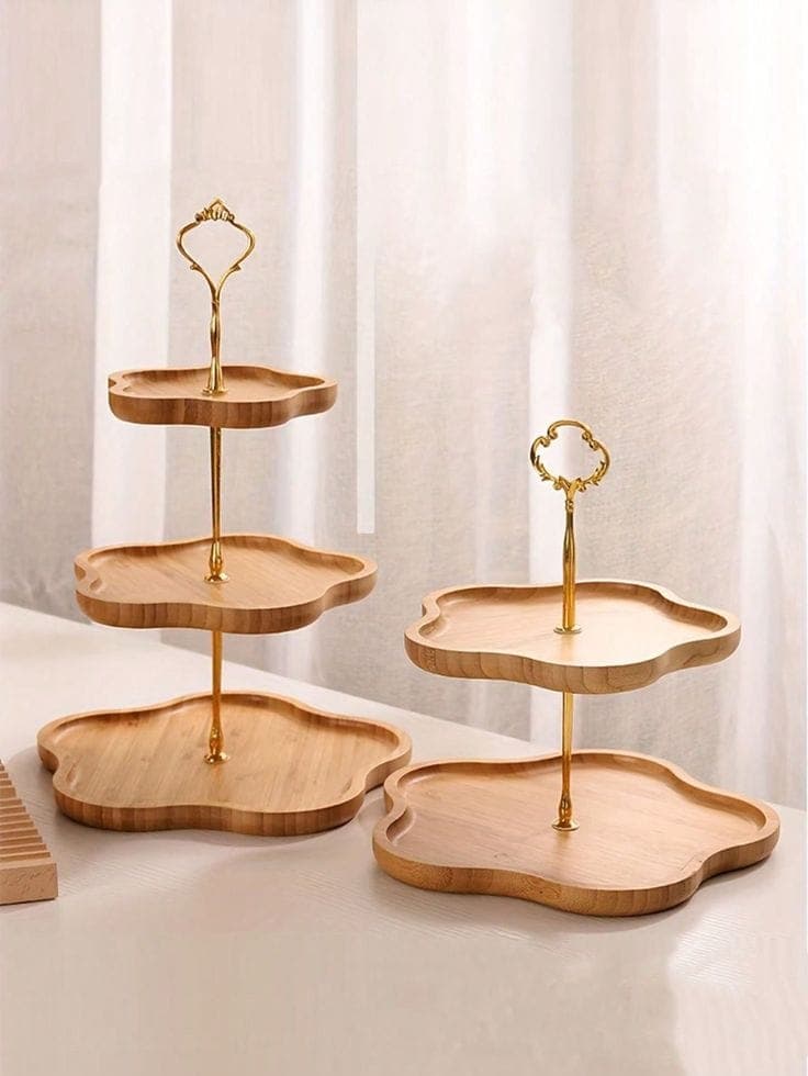 Woodline Tiered Serving Stand handcrafted Serveware by J.S. CRAFT