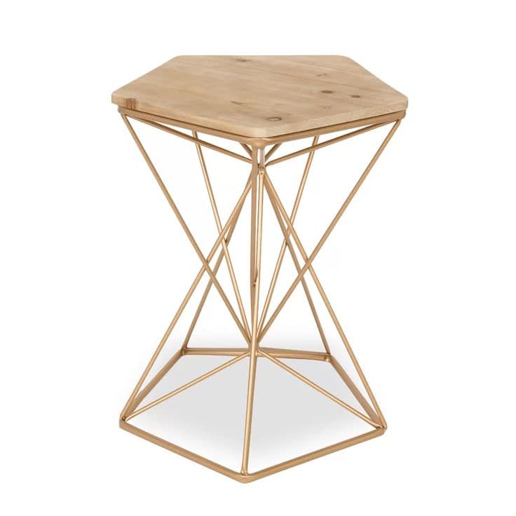 Facet Gold Accent Table handcrafted Accent Furniture by J.S. CRAFT