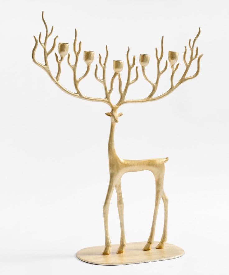 Golden Antler Deer Accent handcrafted Seasonal Decor by J.S. CRAFT
