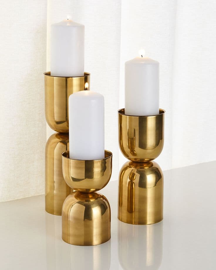 Luxe Pillar Candle Holder Set handcrafted Home Decor by J.S. CRAFT
