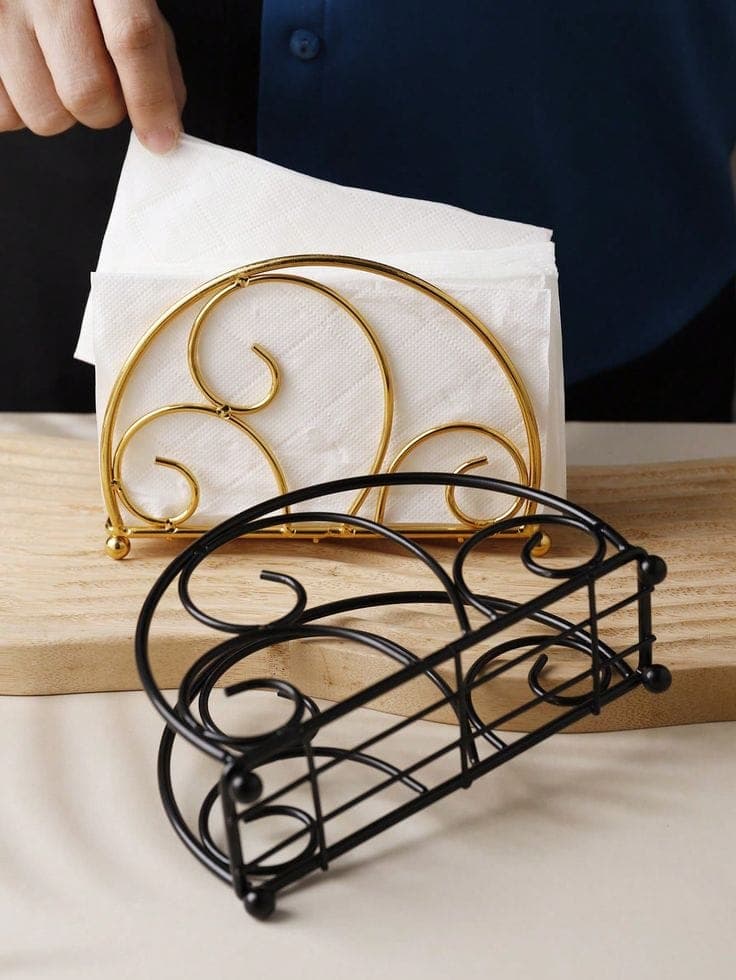 Matte Black Wire Napkin Holder handcrafted Kitchenware by J.S. CRAFT