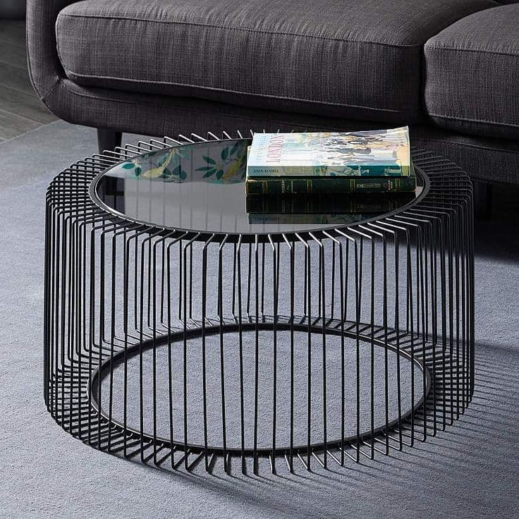Noir Wire Coffee Table handcrafted Accent Furniture by J.S. CRAFT