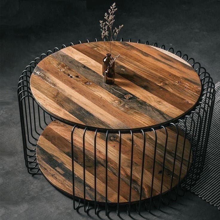 Rustic Wire Coffee Table handcrafted Accent Furniture by J.S. CRAFT