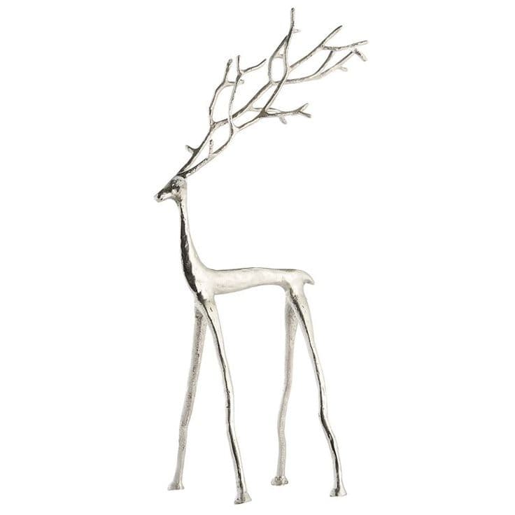 Silver Reindeer Accent handcrafted Seasonal Decor by J.S. CRAFT
