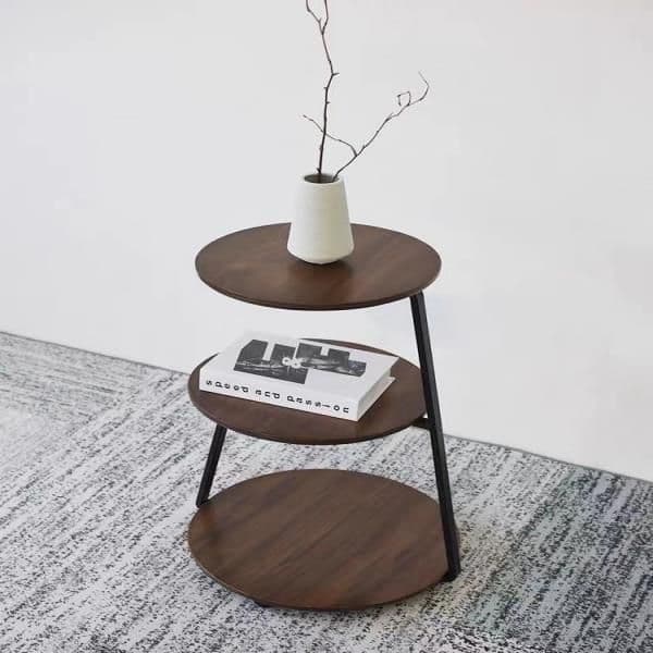 Walnut Halo Accent Table handcrafted Accent Furniture by J.S. CRAFT
